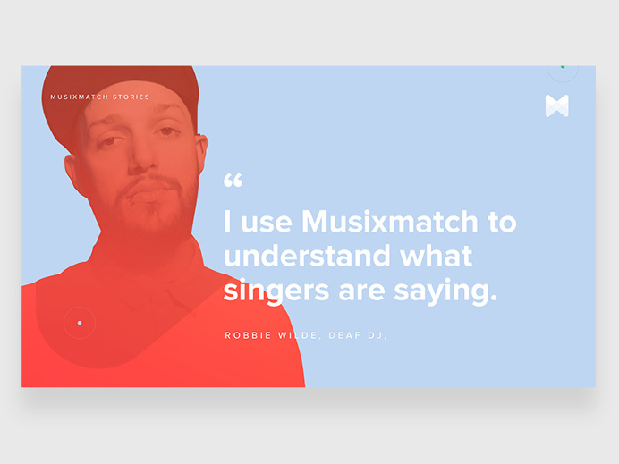 Musixmatch, story visualisation. #UI
