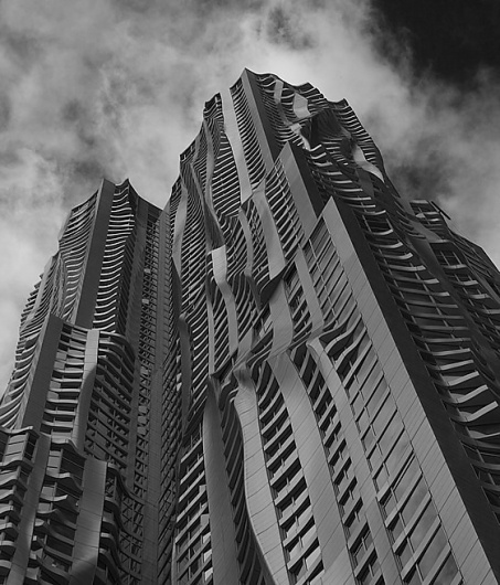 New York by Gehry at 8 Spruce Street | We Heart: Essential Lifestyle Guide #gehry #building #architecture #frank #york #new
