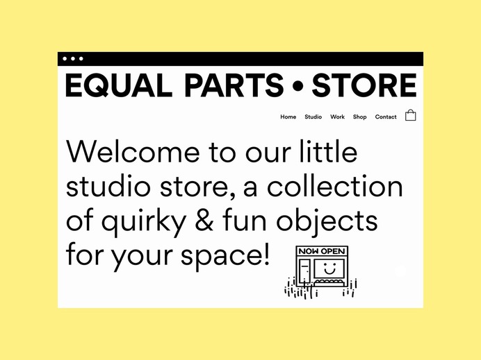 Equal Parts Store Landing Page