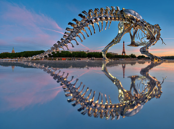 philippe pasqua: full scale t rex in paris #sculpture #rex
