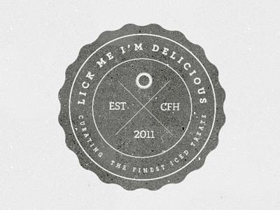 Dribbble Lick Me I'm Delicious by Emma Hopkins #logo #round #retro #vintage