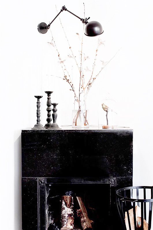 black fireplace mantel #interior #design #decor #deco #decoration