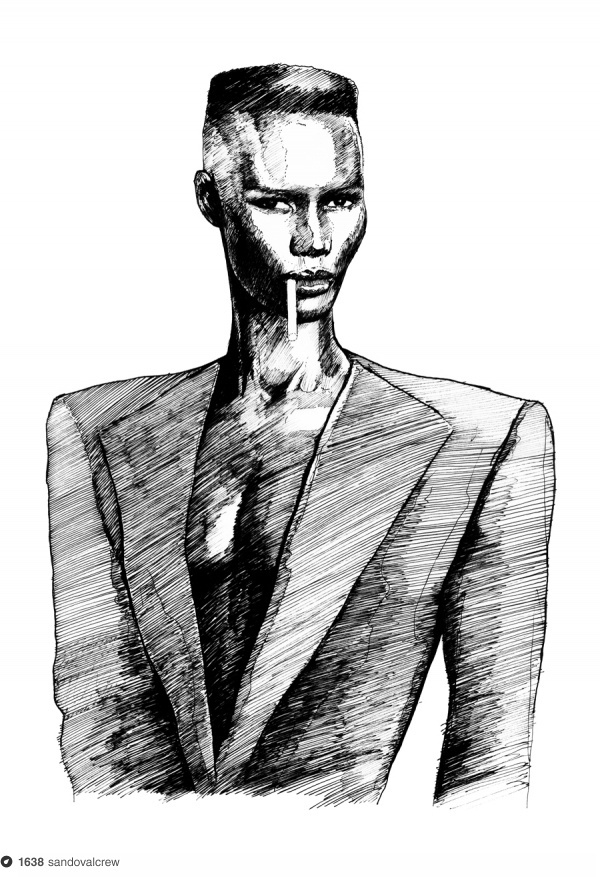 GJ on Dropula The inspirational catalogue #album #ink #jones #cigarette #grace #black #cover #illustration #art #fashion #skin #style