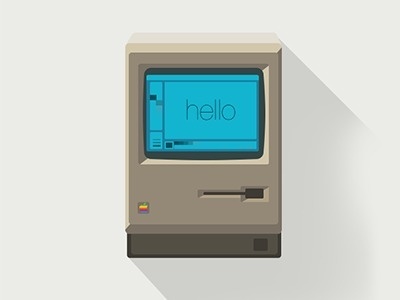 Hello flat icon #flat #iconography #icon #classic #hello #macintosh #mac