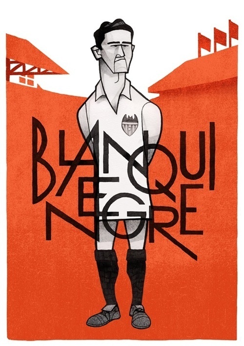 Blanquinegre by Jorge Lawerta #golf #illustration #orange