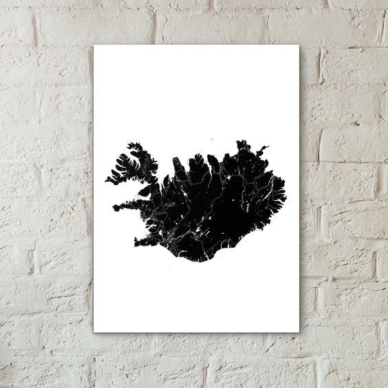 Poster with Iceland justmaps.co #poster #gift #map #iceland #interior #interiordesign #постер #подарок