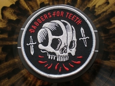 Dribbble - skullsquad patch by Craig Robson #teeth #red #black #daggers #skull