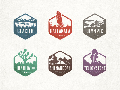 Dribbble_nps_stamps #graphic design #icons #flat #national parks