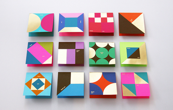 BLOW | Astrobrights Thank You Card #you #card #geometric #colorful #square #thank