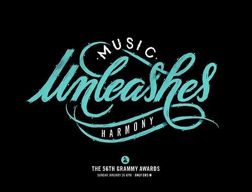 Nice lettering proposal from Tyrsa for the 56th Grammy Awards Advertising. You can see it full size here. #logo