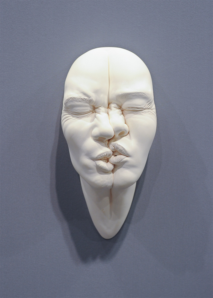 face, squashed, mask, sculpture