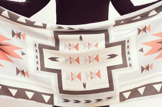 from: http://www.etsy.com/shop/gracedesign #geometry #scarf #triangle #etsy #textile #gracedesign #aztec