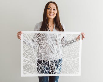 The ORIGINAL Hand Cut Paper Maps by Karen M. O'Leary by StudioKMO