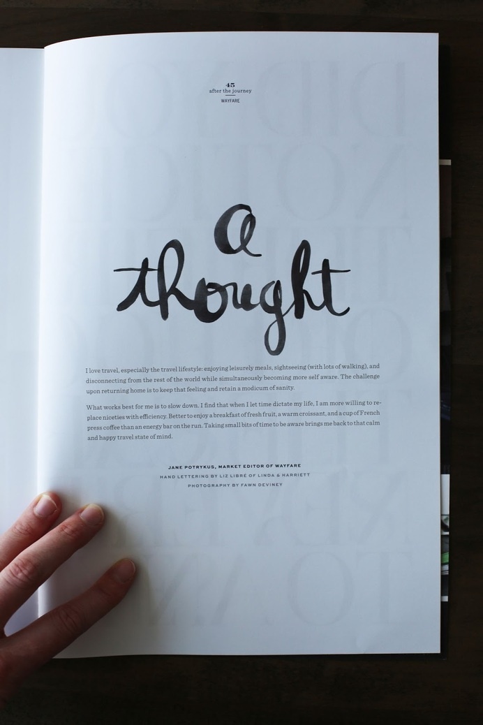 Linda & Harriett: Wayfare Magazine #hand #typography