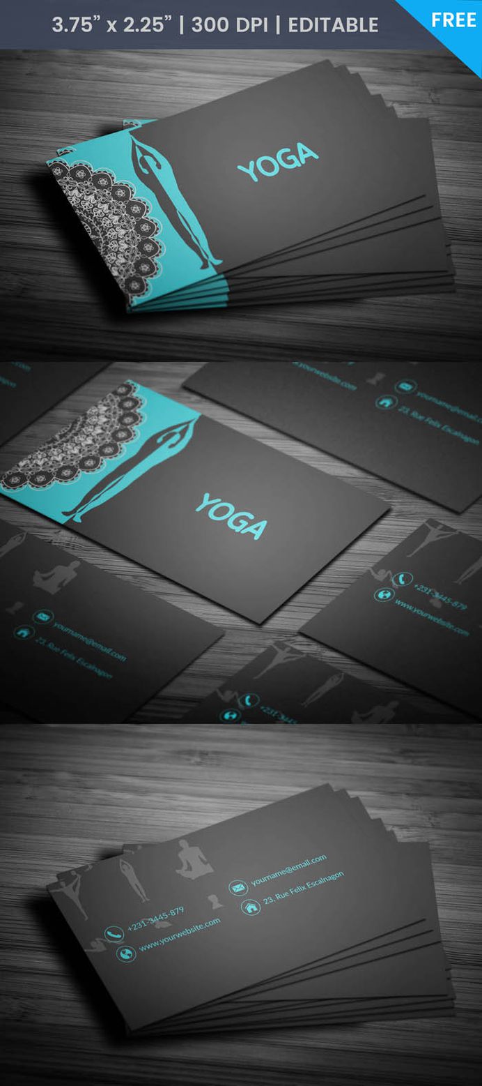 Free Yoga Teacher Business Card Template
