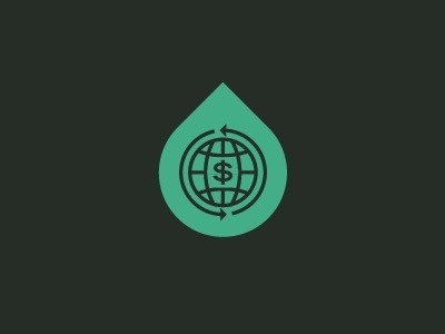 Dribbble - GBI Icon by Nick Brue #line #globe #dollar #world #monoweight #drop #symbol #aqua #teal #green