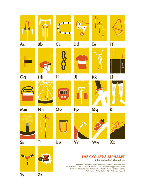 Image of The Cyclist's Alphabet #bicycle #poster