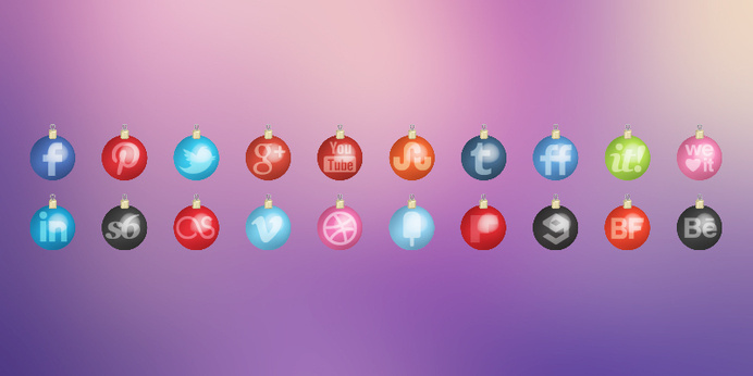 Christmas Toys Social Media Icons Set #toys #year #social #icons #set #christmas #media #new