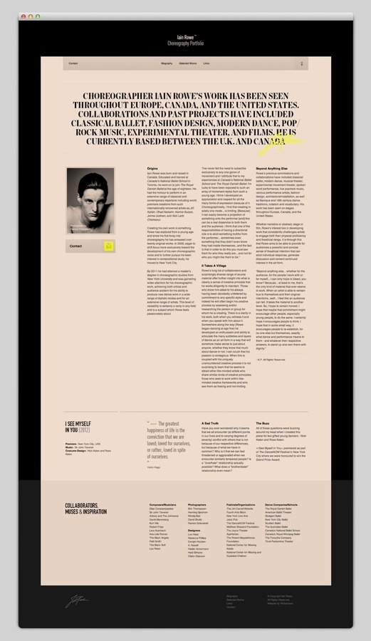 Iain Rowe #website #layout #design #web