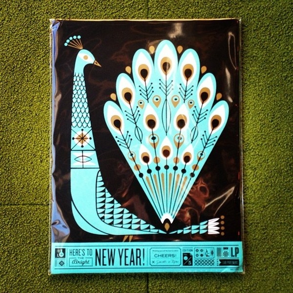 Lap Partners card (photo Brad Surcey) #year #lab #card #print #lp #illustration #sf #peacock #partners #new