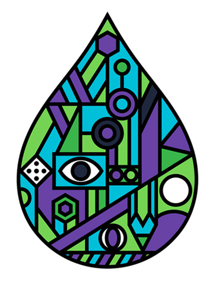 Onesidezero Illustration : Geometric #bold #shapes #geometric #brett #outlines #onesidezero #drop #minimal #wilkinson