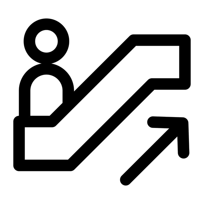 See more icon inspiration related to escalator, stairs, stair, up, miscellaneous, escalators, basic app, symbol, signs and sign on Flaticon.