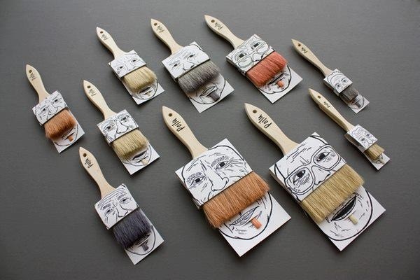 Proyecto del canadiense Simon Laliberté, pack para brochas Poilus #packaging #brush #moustache