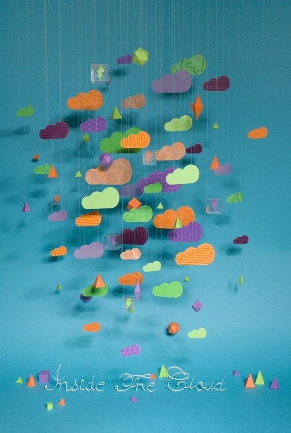 Inside the Cloud #cloud #texture #craft #paper #typography