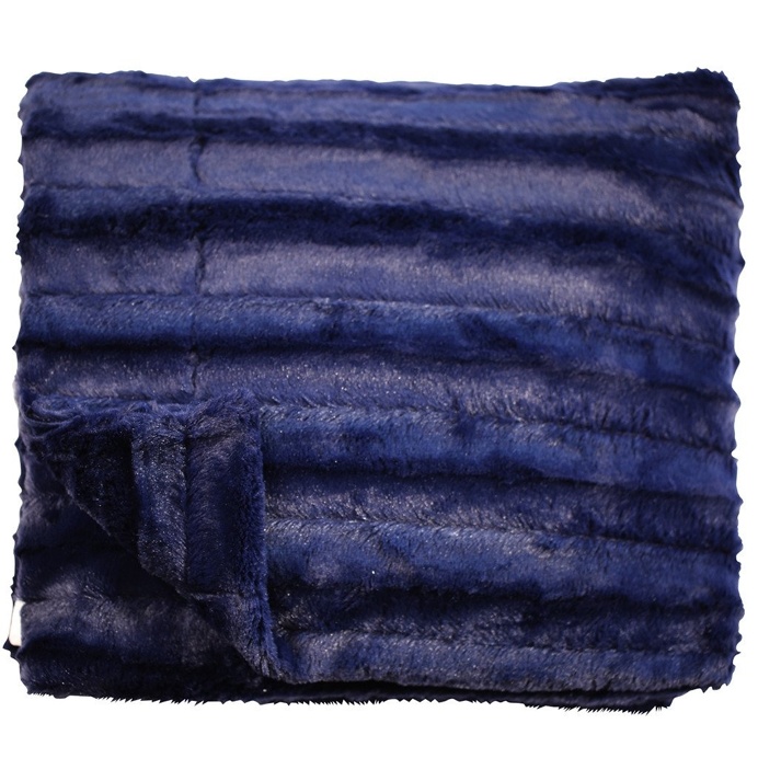 Channel Plush Throw Navy 125cm x 150cm