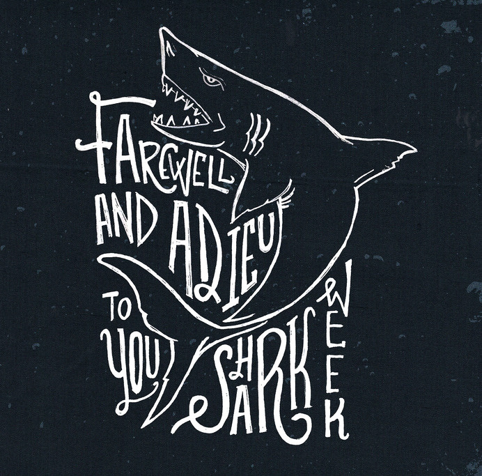 Shark Week Ends #doodle #handlettering #thedailytype #sharkweek2014 #sharkweek #type #design #shark #illustration #handtype #goodtype #sketch #typography