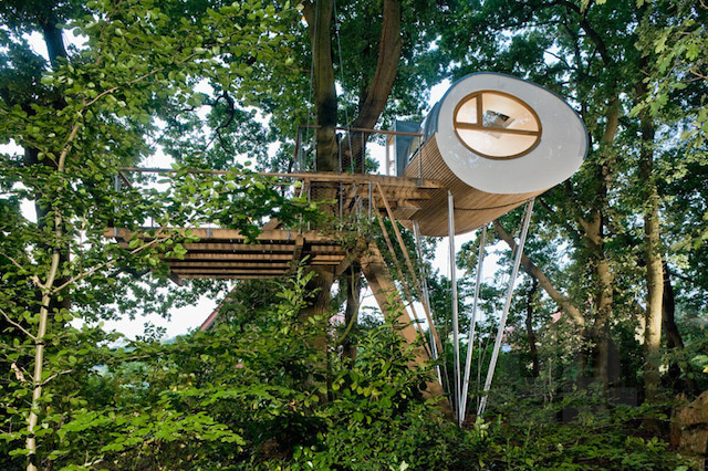 0-Wooden Treehouse On Oaks by Baumraum #cabin