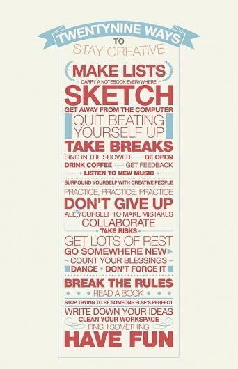 ABC / 29 ways to stay creative #creative #stay