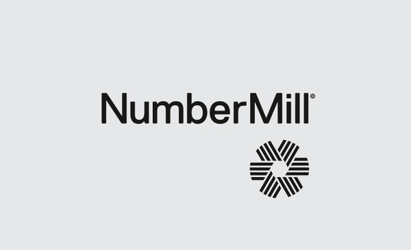 Number Mill logo design based on millstone by Ascend Studio #pattern #wheel #numbers #logo #roundel