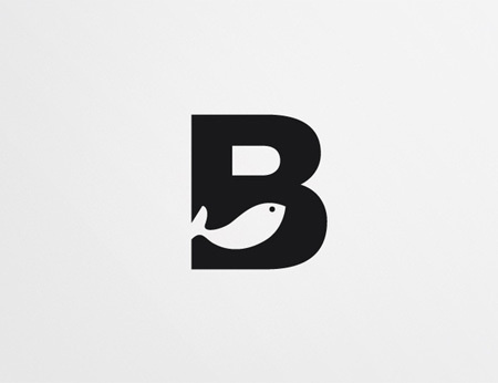 Typographic work by David de la Fuente #graphic design #typography #fish #lettering #black and white #letter