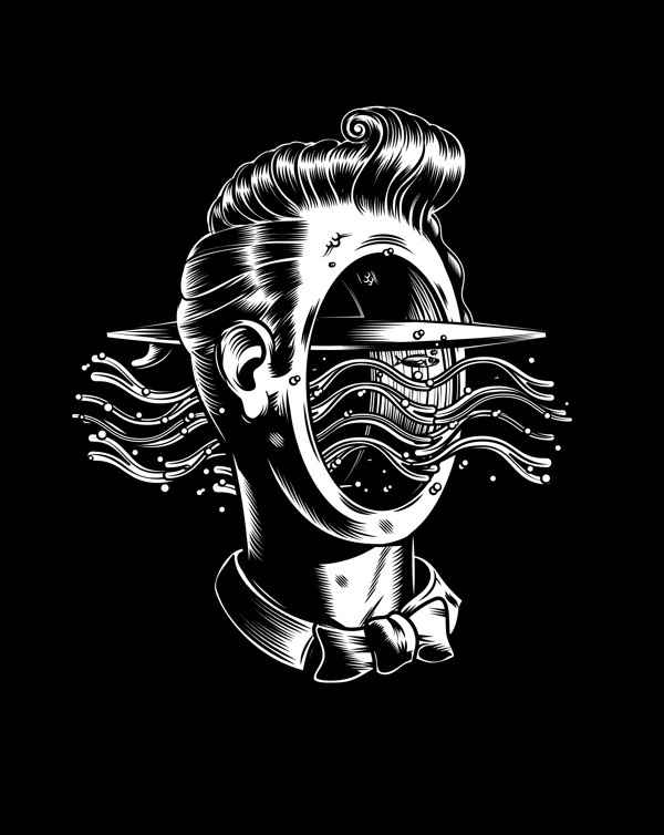 Surfcity on Behance by Sergi Delgado #ink #delgado #surf #surfing #charlie #skateboarding #graphic #design #surfcity #black #comic #illustration #skate #barcelona #sergi #burns