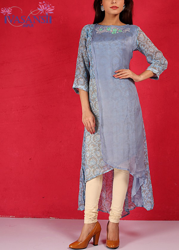 Vasansi Grey Chanderi Tunic