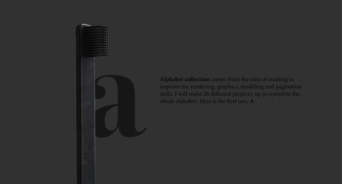 Minimal Toothbrush Alphabet Collection