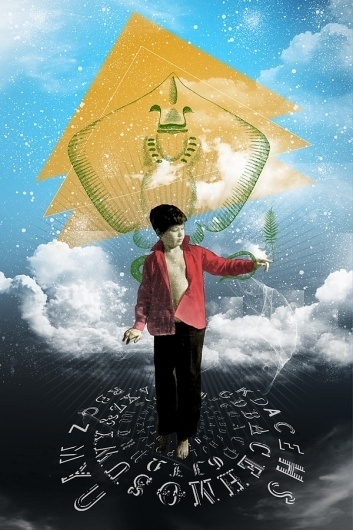 Mathieu Bories Portfolio #clouds #letters #mathieu #sky #boy #child #bories #alphabet #latin #collage