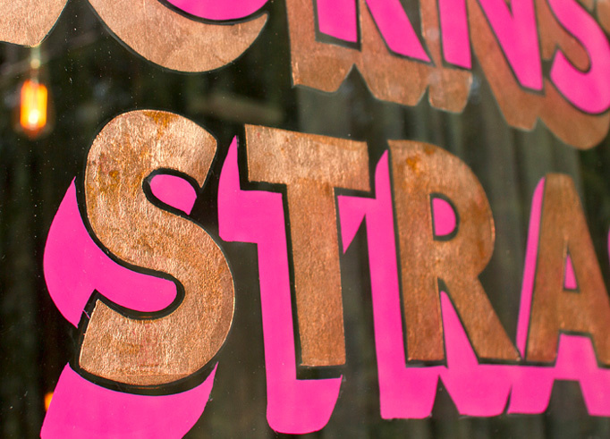 hand lettering, leafing