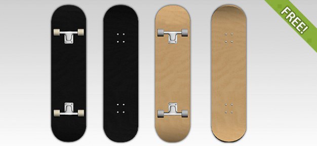 4 free skateboard templates Free Psd. See more inspiration related to Sport, Black, White, Board, Templates, Skateboard, Skate, Black board, Horizontal and White board on Freepik.