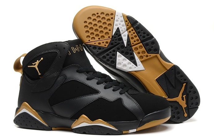 Mens Nike Air Shoes Vii 7 Retro Black Black Gold New