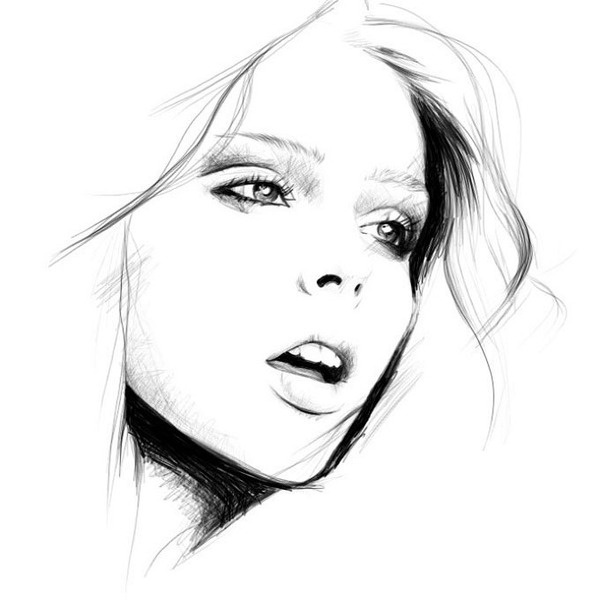 by untitled 07 #white #woman #girl #black #illustration #portrait #and #fashion #face
