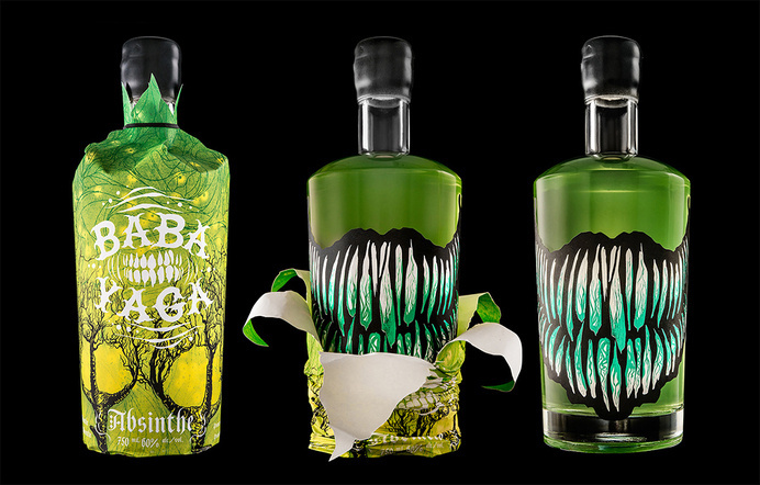 Baba Yaga Absinthe, for Arbutus Distillery #baba #packaging #illustration #absinthe #yaga