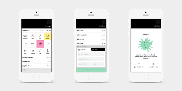 Mondays iPhone app #branding #minimalism #website #iphone #app #identity #juice #typography