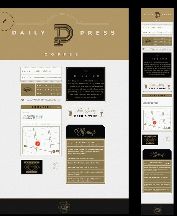 Daily Press Identity on Behance #coffee #gold