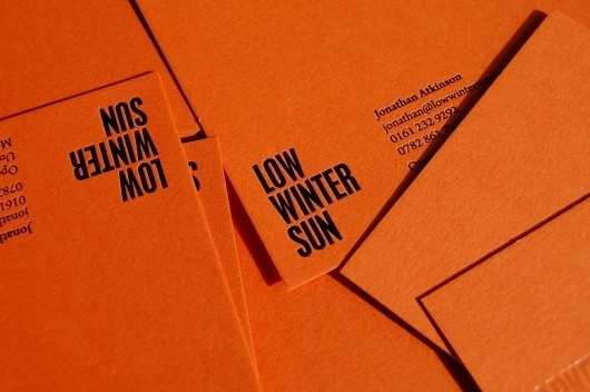 Because Studio — Design & Art Direction/Low Winter Sun / Bench.li #design #orange #graphic #stationery #typography