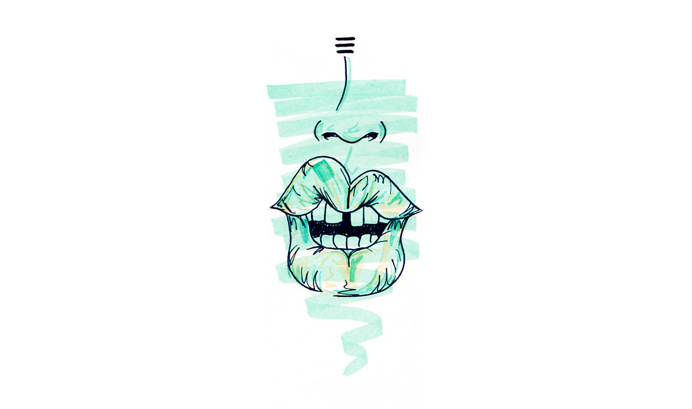 #14 / flawless / 230314 by Chiamaka Ojechi #illustration #pastel #lips #markers #minimal #flaws #mintgreen