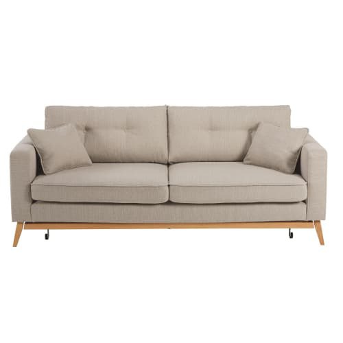 Divano letto scandinavo 3 posti beige Brooke | Maisons du Monde