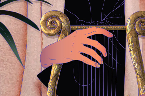 Lyre. Detail by Maria Umiewska