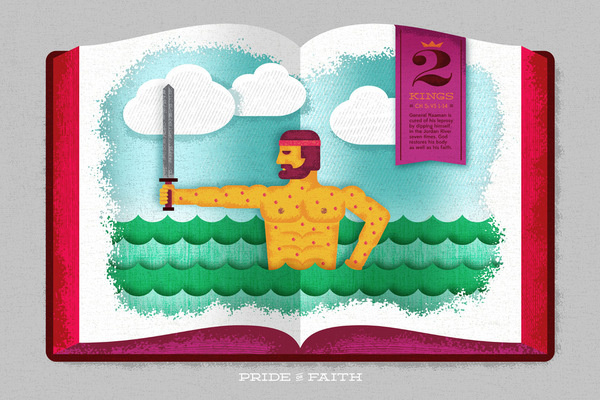 Naaman Healed of Leprosy #illustration #color